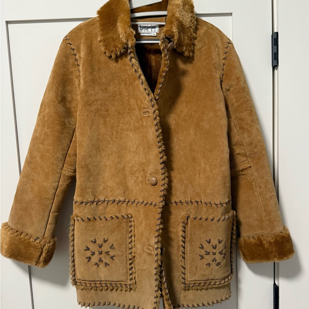 Bagatelle - Women’s Vintage Penny Lane 70s Faux Fur Leather Jacket - Medium